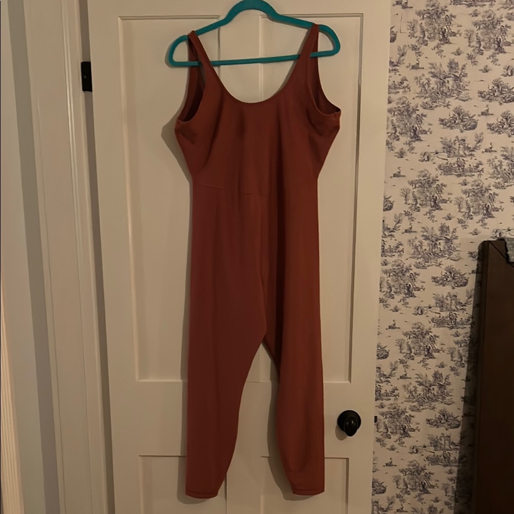 Old Navy Pink and Brown Workout Jumpsuit with Sleeveless Design